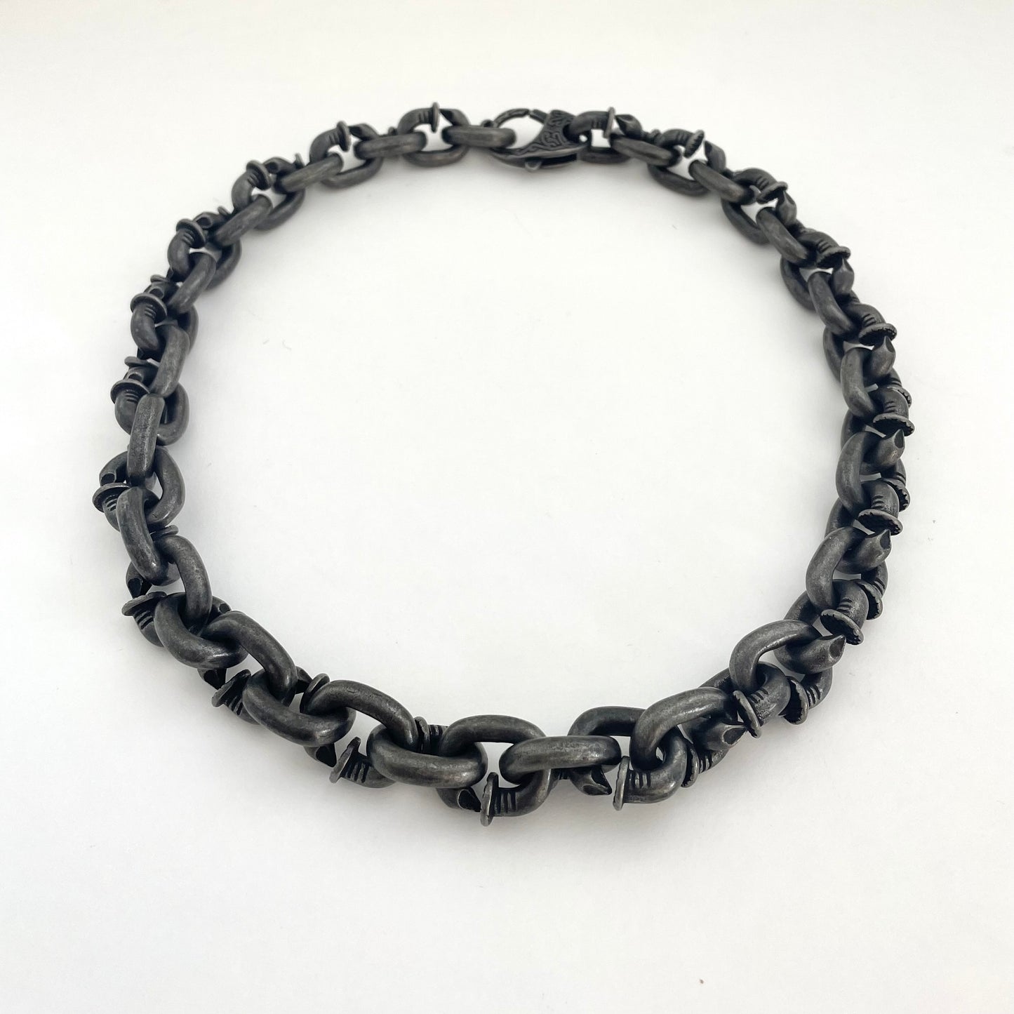 Titanium Steel Vintage Rivet Patchwork Necklace