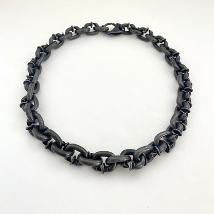Titanium Steel Vintage Rivet Patchwork Necklace