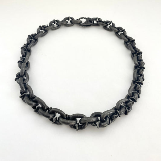 Titanium Steel Vintage Rivet Patchwork Necklace