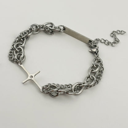 Double Layer Cross Bracelet