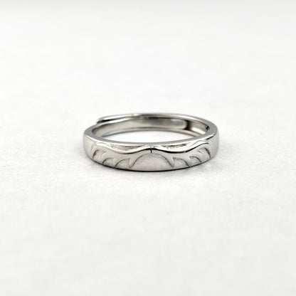 S925 Sterling Silver Men's Antler Textured Ring