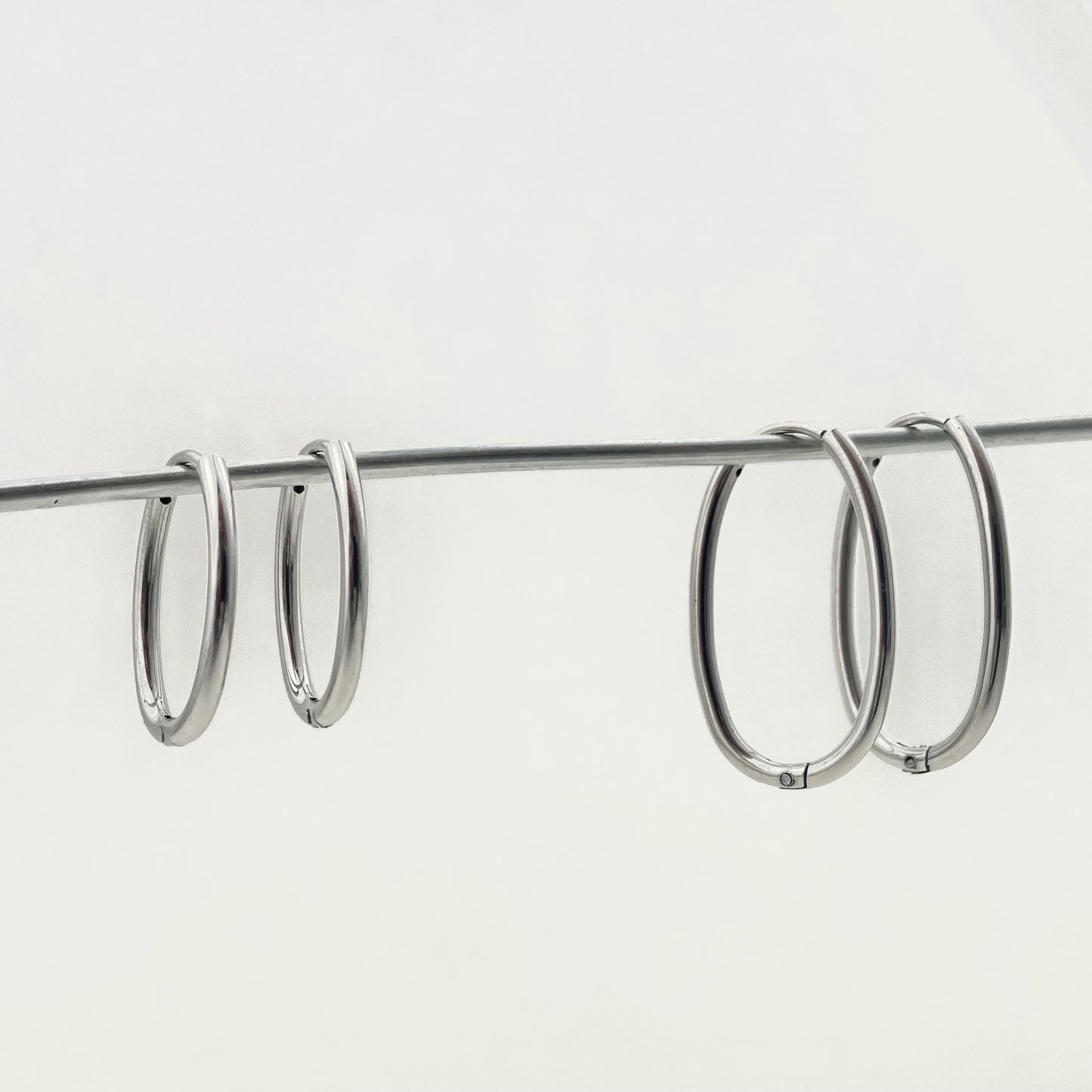 Minimalist Titanium Waterproof Earring Oval Earrings Hoops