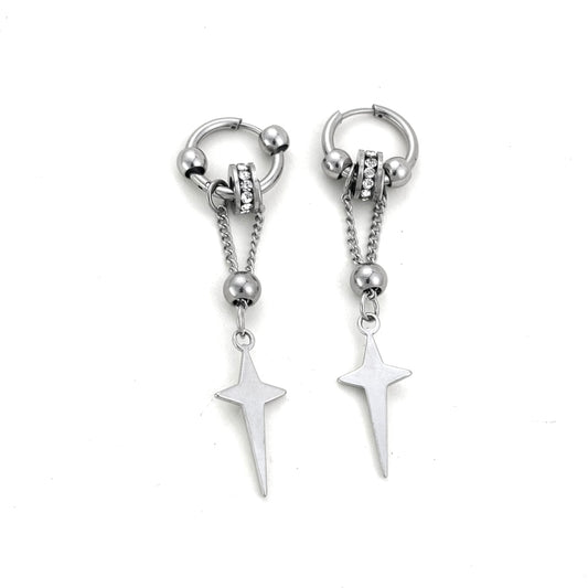 Titanium Astral Tassel Chain Earrings