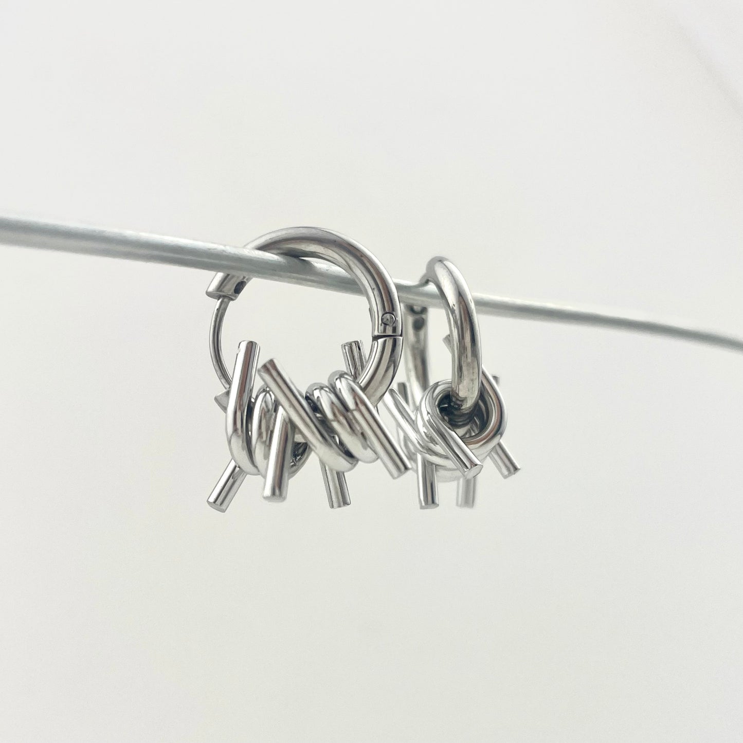 Titanium-Steel Waterproof Earrings, Alloy Thorn Pendant