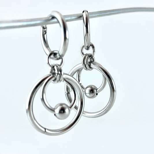 Titanium-Steel Waterproof Ring Pendant Earrings