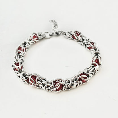 Titanium-Steel Waterproof Bracelet with Inlaid Stones
