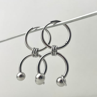 Horseshoe Clamp Spliced Earrings
