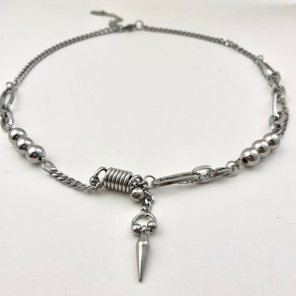Titanium Steel Tassel Rivet Necklace