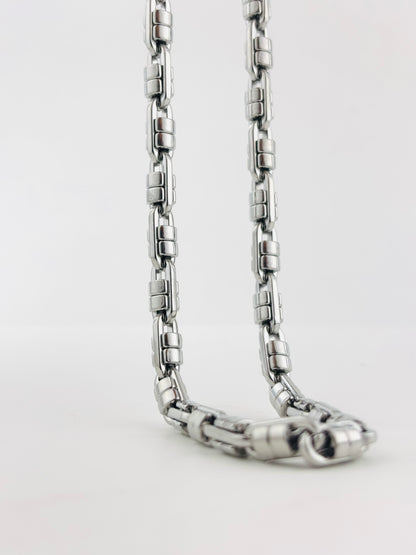 Titanium Chunky Chain Patchwork Necklace