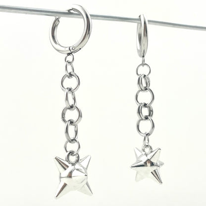 Titanium Waterproof Earrings, Alloy Spiked Stud Pendant
