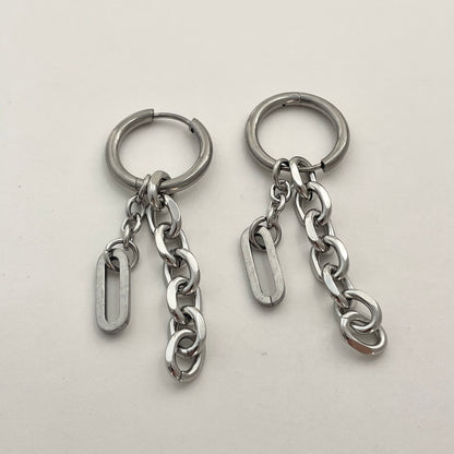 Titanium Earring
 Irregular Chain Link Earrings