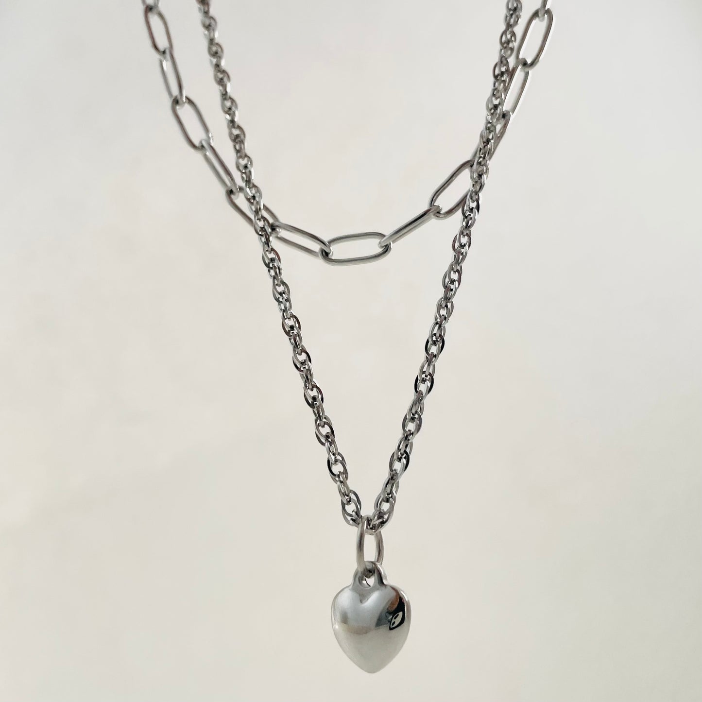 Titanium Steel Double-Layer Heart Necklace