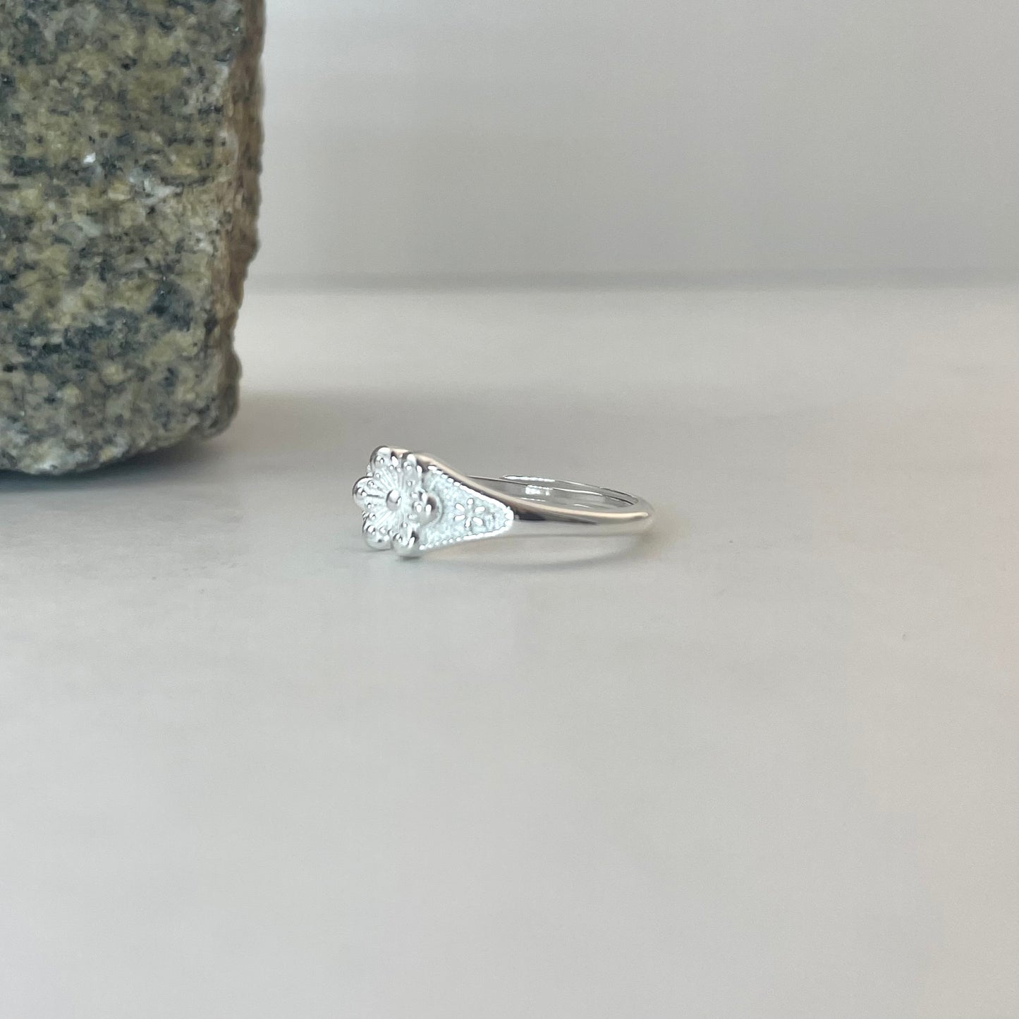 S925 Sterling Silver Flower Design Ring