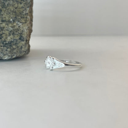 S925 Sterling Silver Flower Design Ring