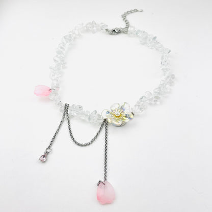Petal Tassel Flower Necklace
