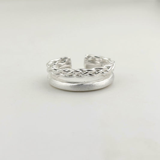 S925 Sterling Silver Double Twist Ring