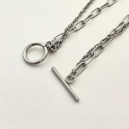 Titanium Steel Double-Layer Heart Necklace