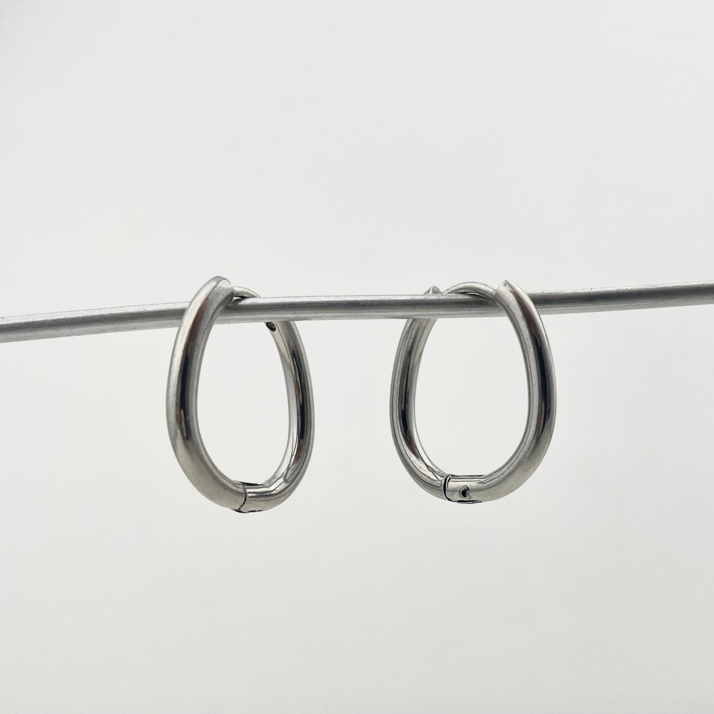 Titanium Waterproof Earring Oval Earrings Hoops
