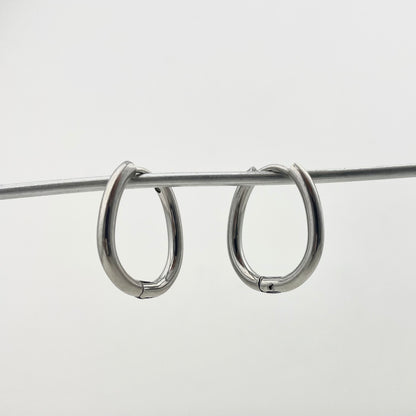 Titanium Waterproof Earring Oval Earrings Hoops