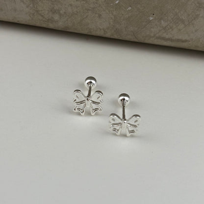 S999 Sterling Silver Bow Earrings