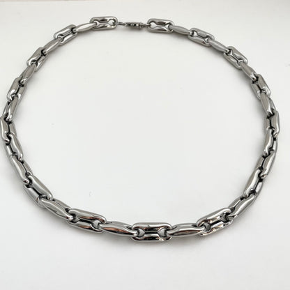 Titanium Steel Geometric Ring-Linked Necklace