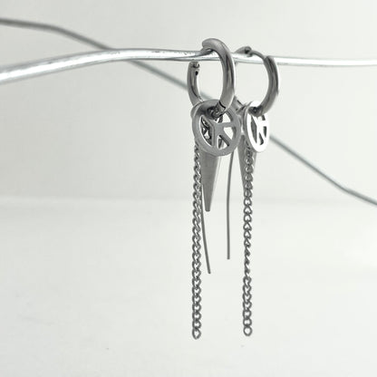 Titanium Steel Chain Rivet Earrings