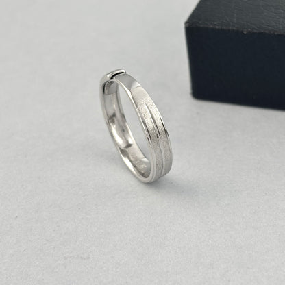 S925 Sterling Silver Men's Frosted Style Ring