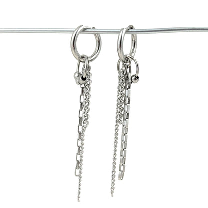 Titanium Circle Chain Patchwork Earrings