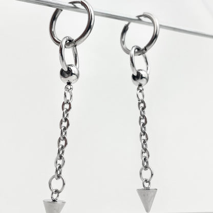 Titanium-Steel Waterproof Double-Ring Ball Earrings