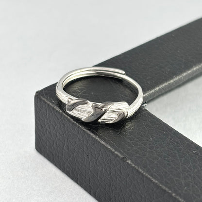 S925 Sterling Silver Men's Black Fluid Ring