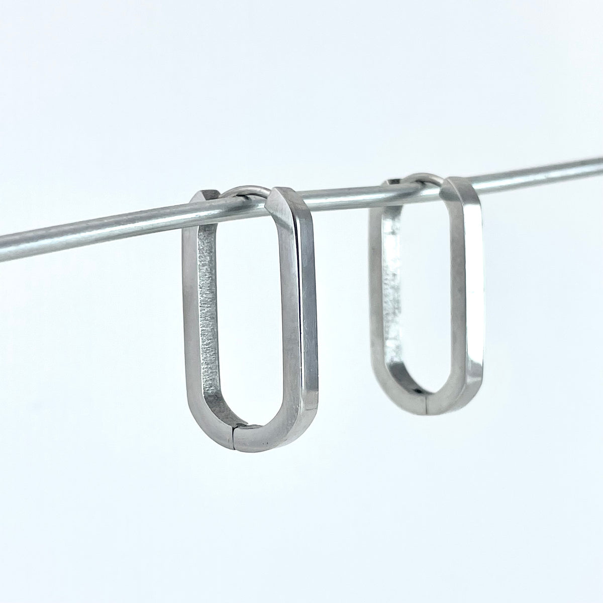 Titanium-Steel Waterproof Minimalist Oval Earrings