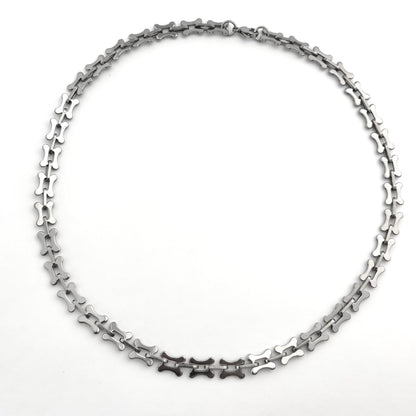 Titanium Steel Glossy Cross Link Necklace