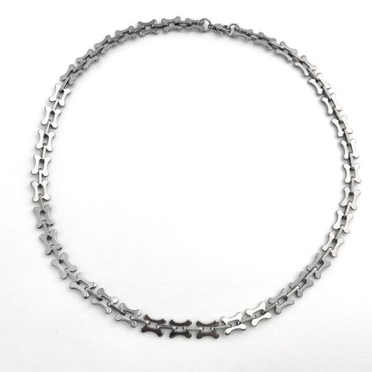 Titanium Steel Glossy Cross Link Necklace