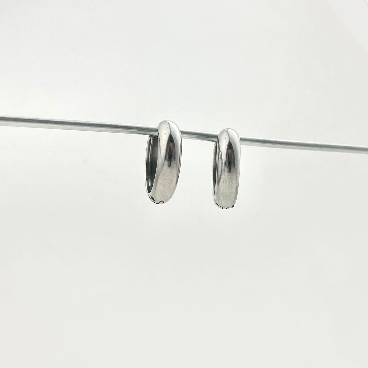 Simple Titanium Waterproof Earrings Hoops