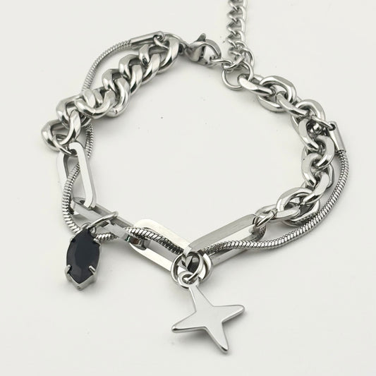 Titanium Double Cross Bracelet