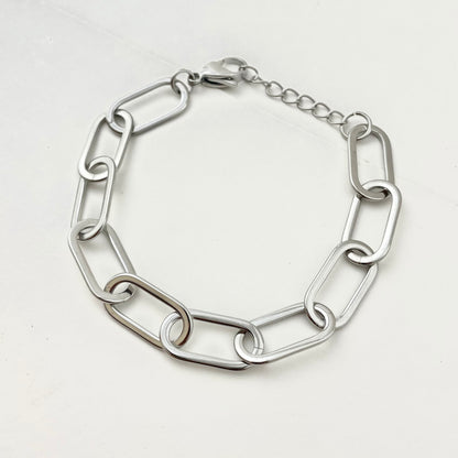 Titanium-Steel Waterproof Oval Link Bracelet