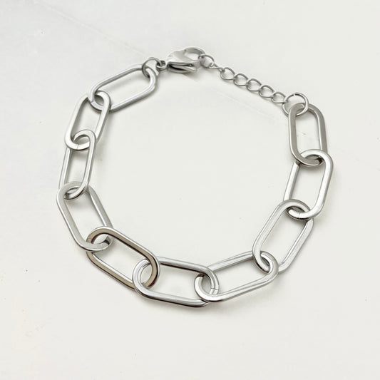 Titanium-Steel Waterproof Oval Link Bracelet