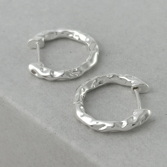 S925 Sterling Silver Textured Earrings