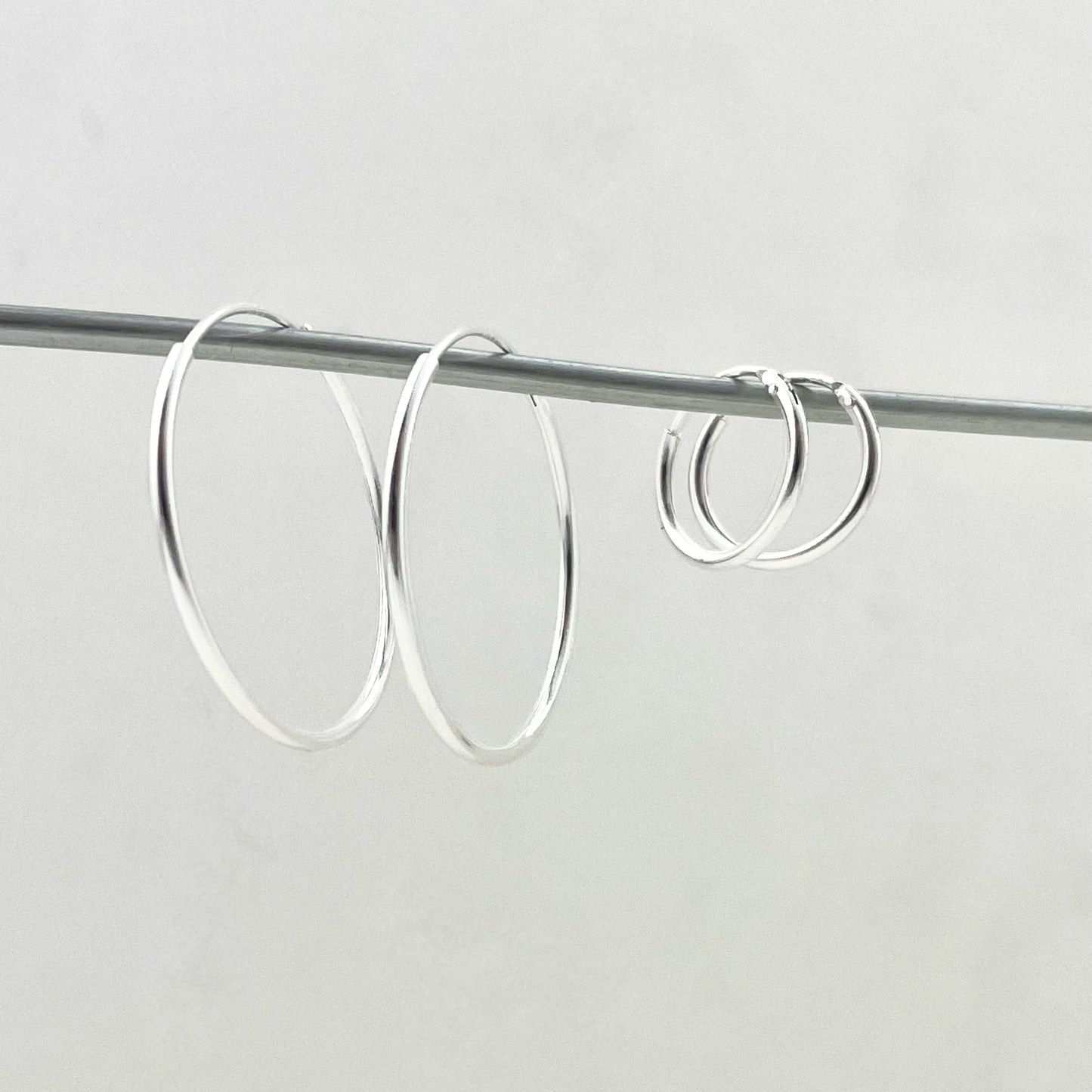 S925 Sterling Silver Hollow Tube Earrings