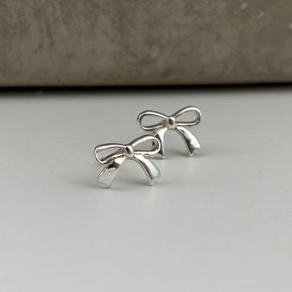 S999 Sterling Silver Bow Earrings