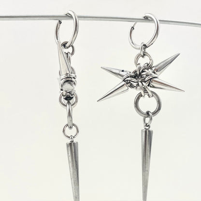 Titanium Waterproof Earring with Spiked Pendant