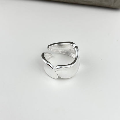 S925 Sterling Silver Patchwork Irregular Ring