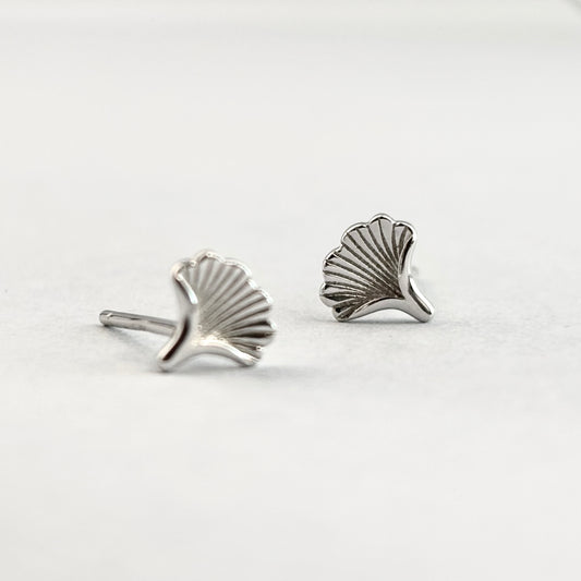 S925 Sterling Silver Ginkgo Biloba Earrings