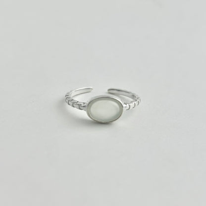 S925 Sterling Silver Moonstone Simple Design Ring