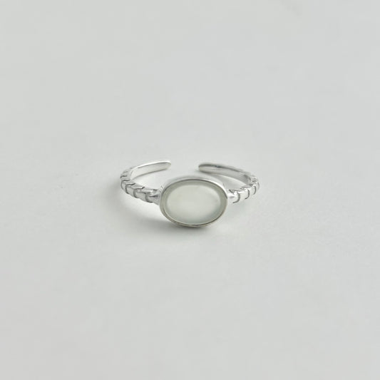 S925 Sterling Silver Moonstone Simple Design Ring