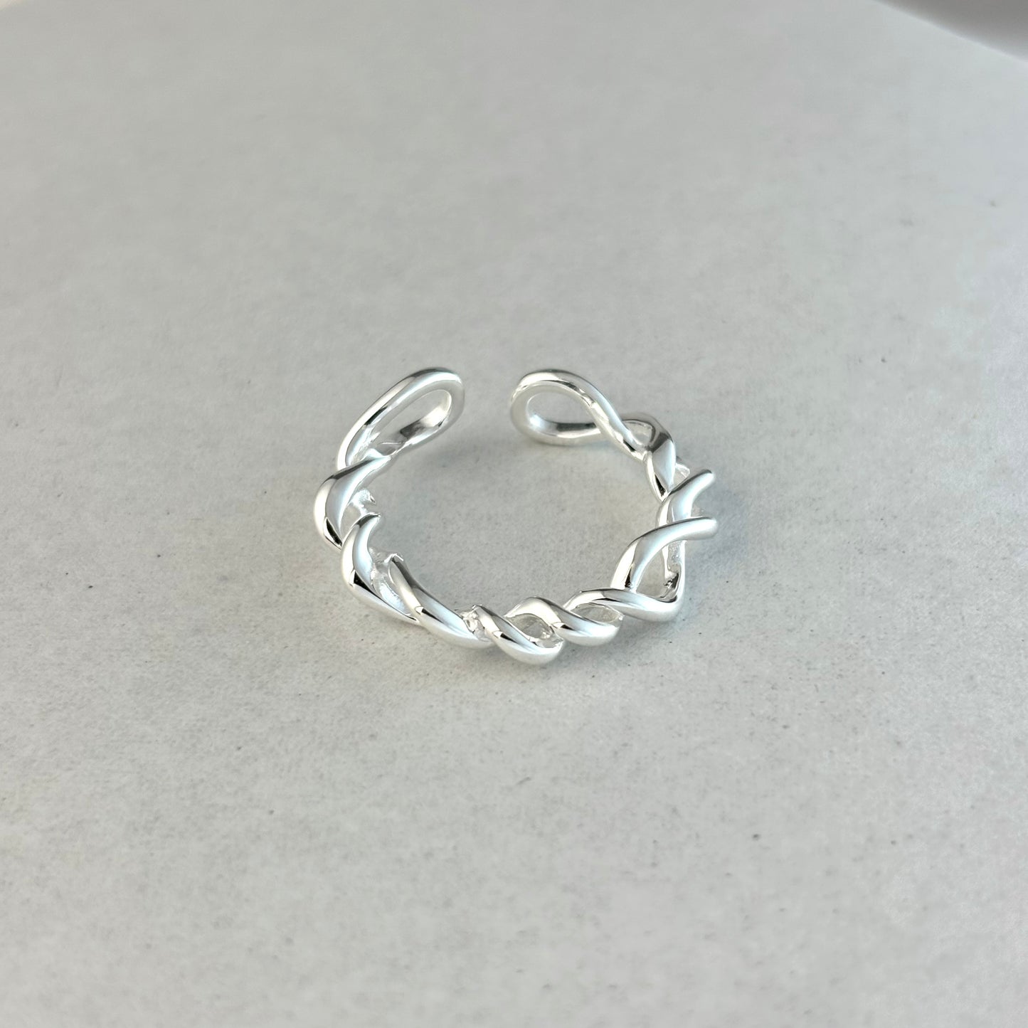 S925 Sterling Silver Simple Twisted Wire Ring