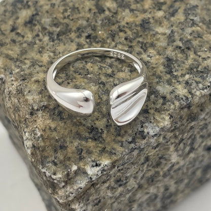 S925 Sterling Silver Irregular Geometric Ring