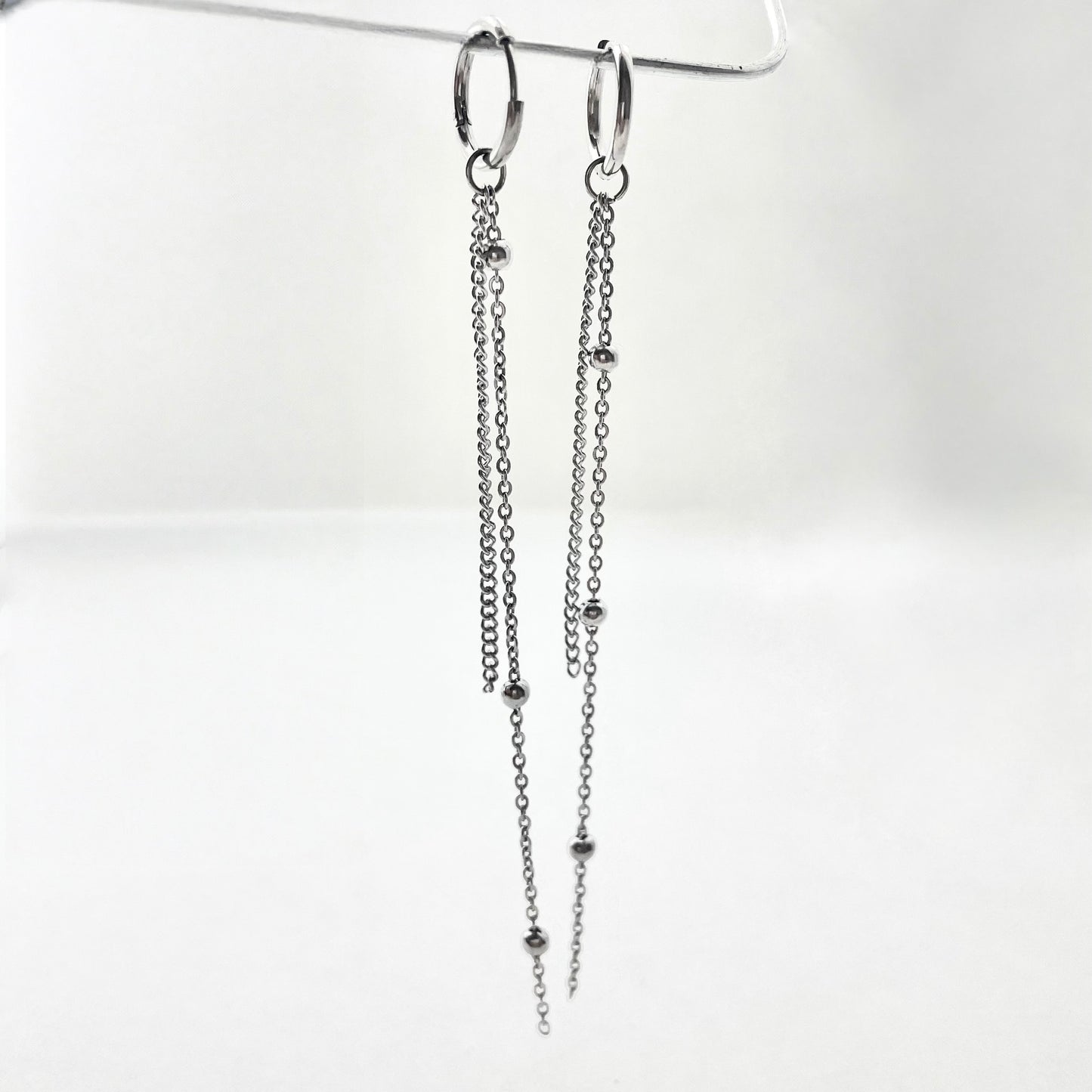 Waterproof Titanium Earring 
Fine Chain Earrings