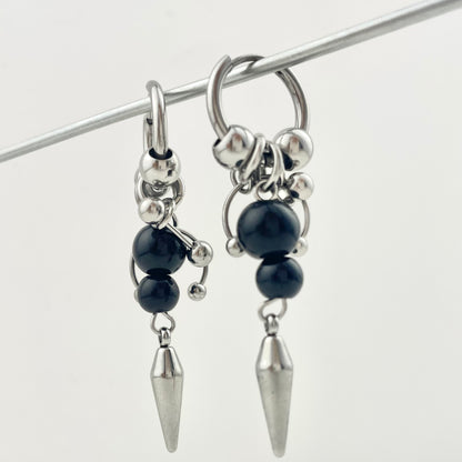 Titanium Waterproof Black Pearl Earring Stud Pendant