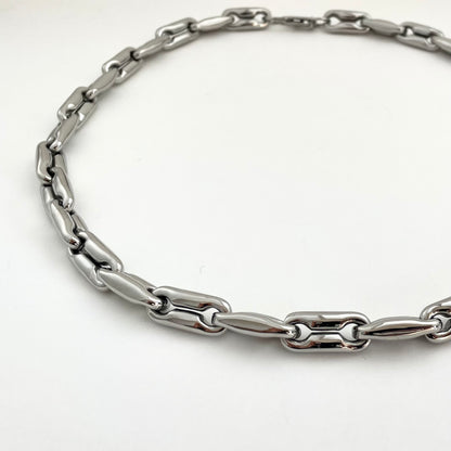 Titanium Steel Geometric Ring-Linked Necklace